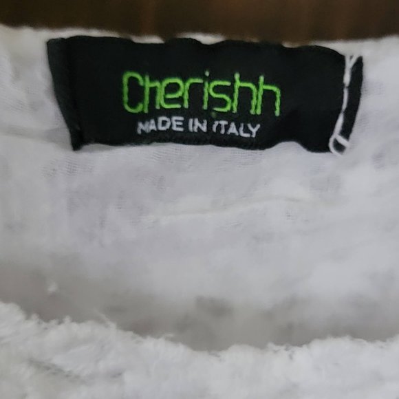 Cherishh Made in Italy White Lace Embroidered Tank Top *** No Size Tag *** - Picture 10 of 12